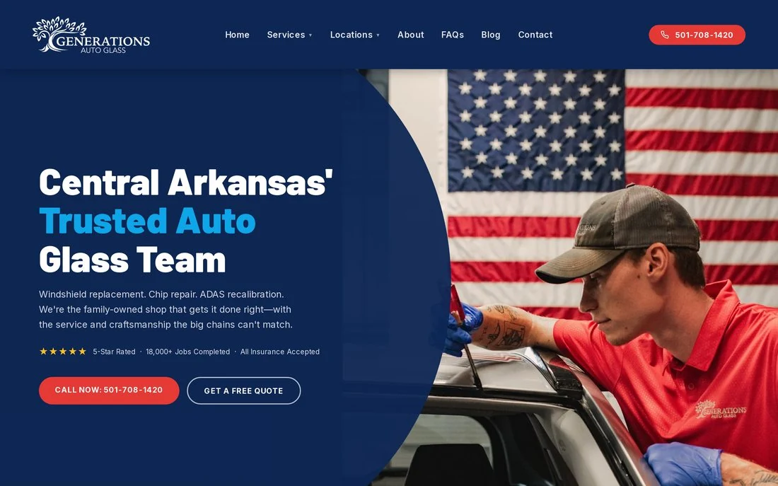 Generations Auto Glass website