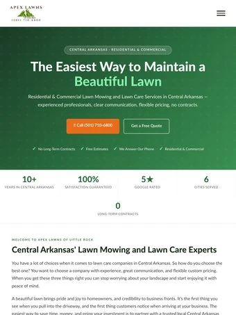 Apex Lawn Care website by WebJIVE on a tablet